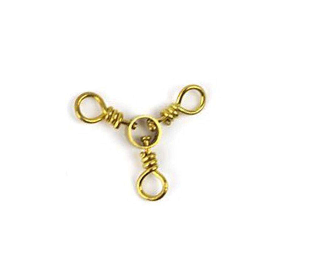 Brass 3-Way Swivels No6 3 Lü Fırdöndü 12 Li Pkt - 1