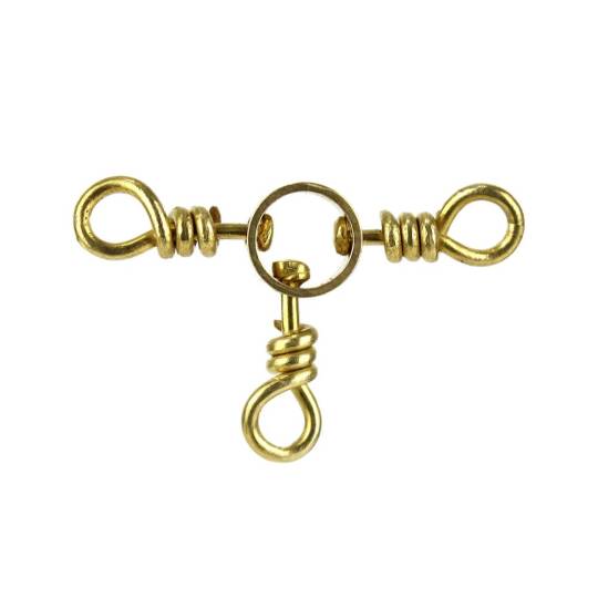 Brass 3-Way Swivels No7 3 Lü Fırdöndü 12 Li Pkt