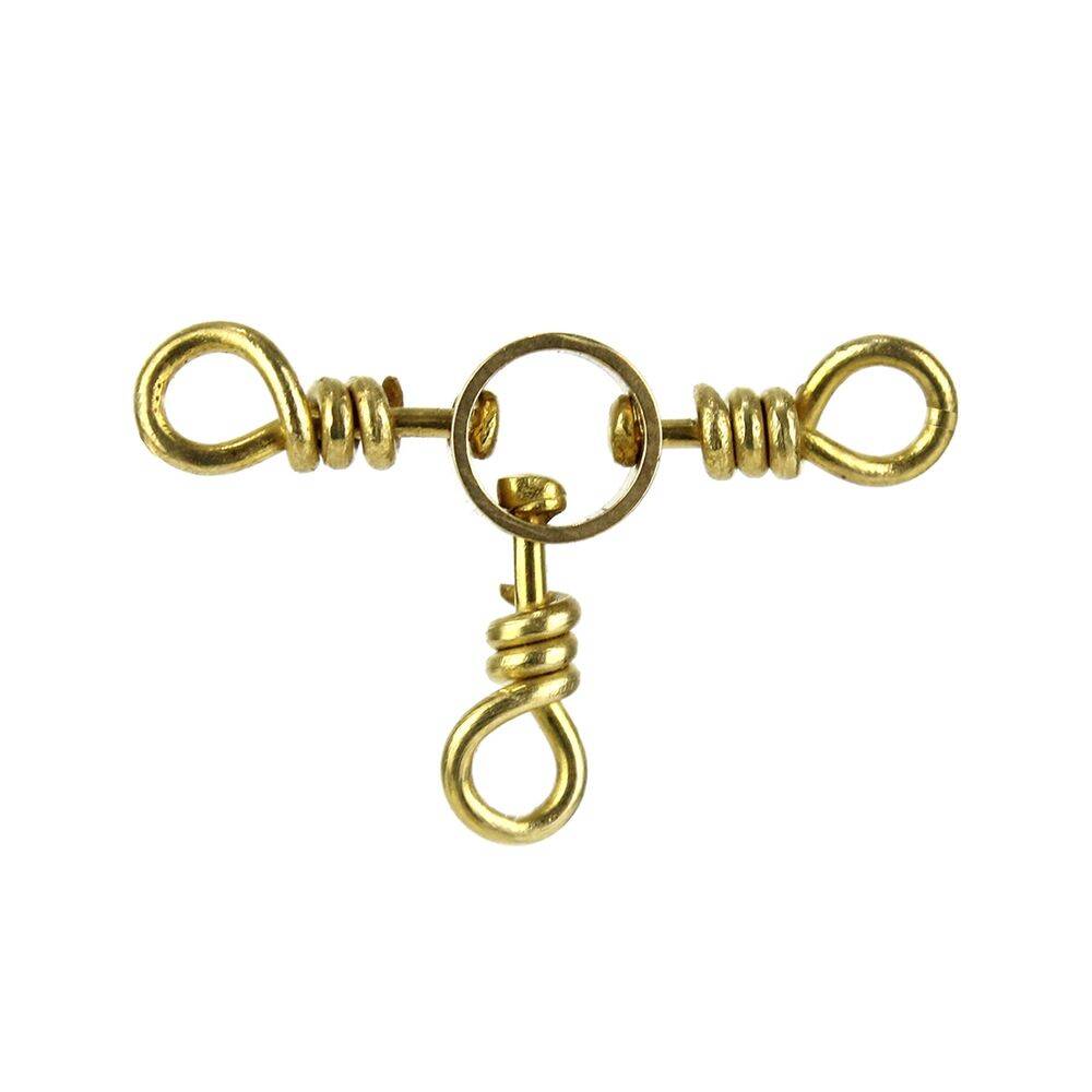 Brass 3-Way Swivels No7 3 Lü Fırdöndü 12 Li Pkt - 1