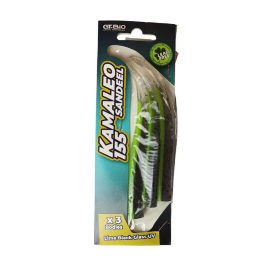 GT-Bio 3x Bodies Kamaleo Sandeel 155- Lime Black Glass UV - 2