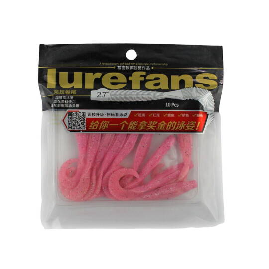 Lurefans Worm Tail 6,8 Cm Color 1 10 Pcs - 2