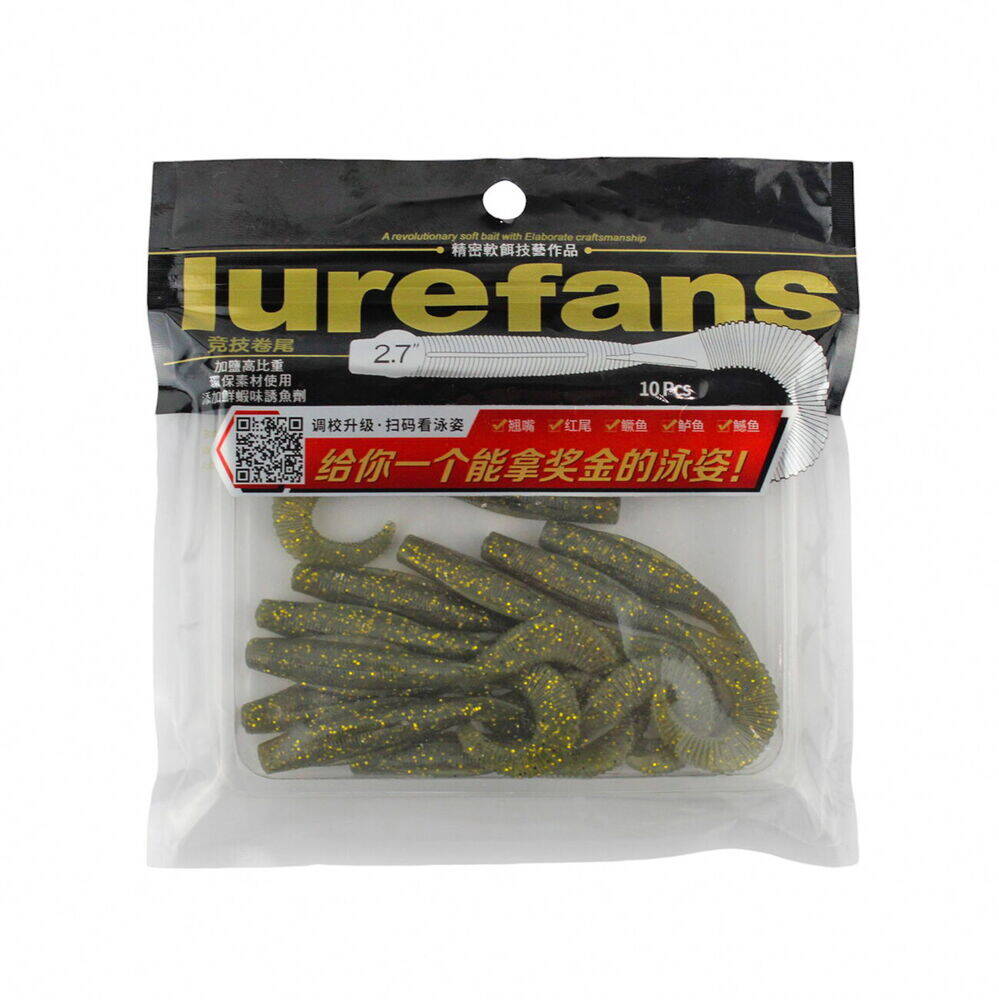 Lurefans Worm Tail 6,8 Cm Color 3 10 Pcs - 2