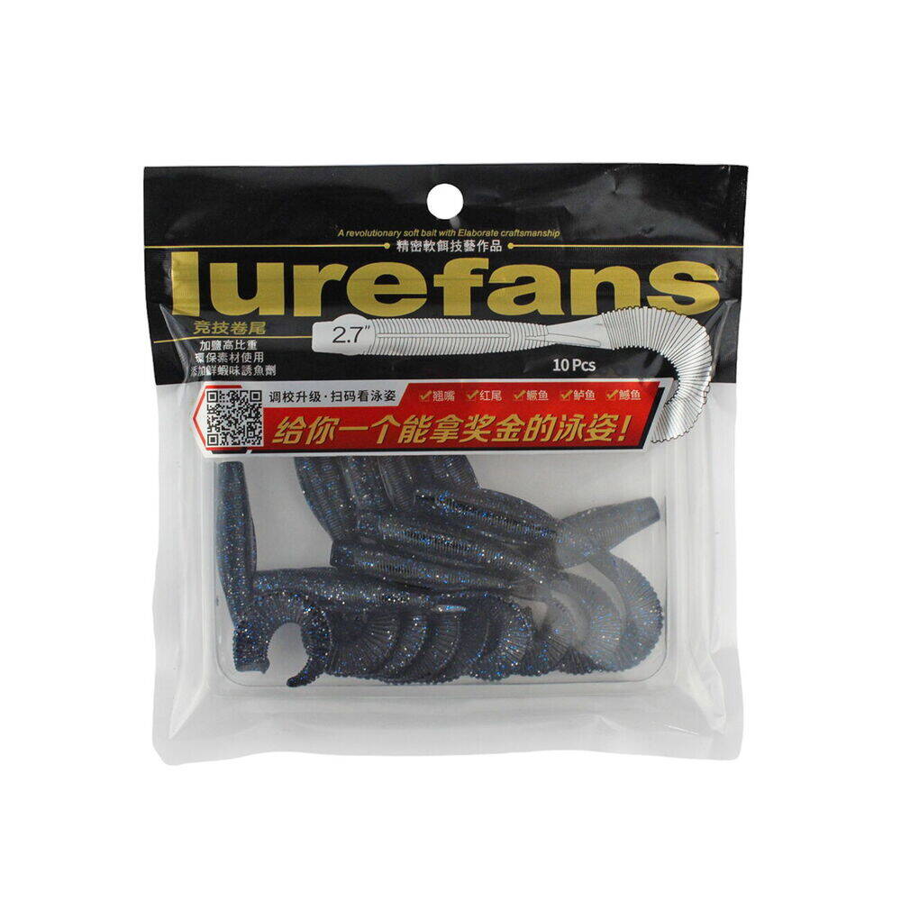 Lurefans Worm Tail 6,8 Cm Color 5 10 Pcs - 2