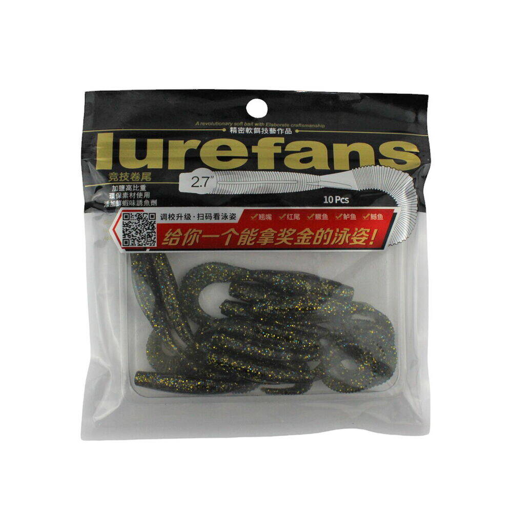 Lurefans Worm Tail 6,8 Cm Color 9 10 Pcs - 2