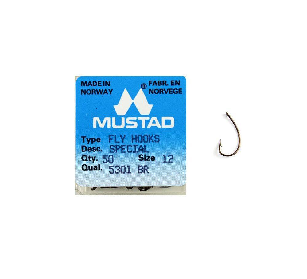 Mustad 5301 Br Fly Hooks No12 50 Pcs - 1