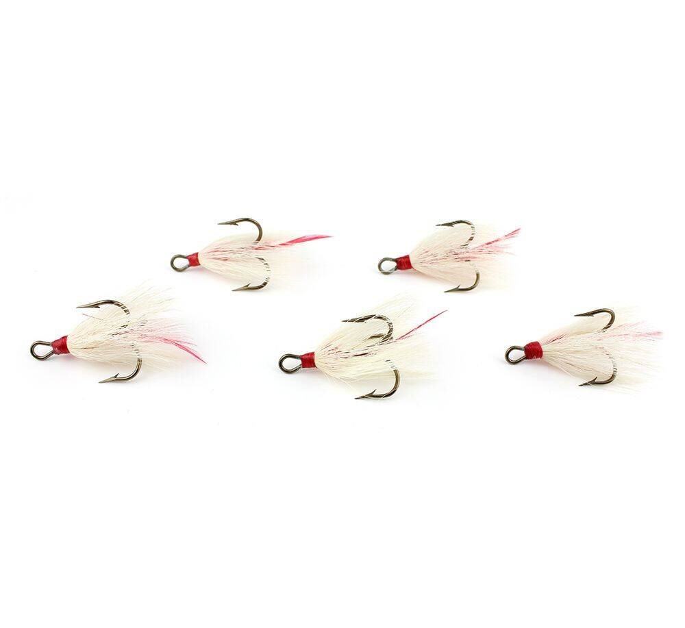 Mustad 611113 No8 3lü İğne Beyaz Tüylü 5li Pkt - 1