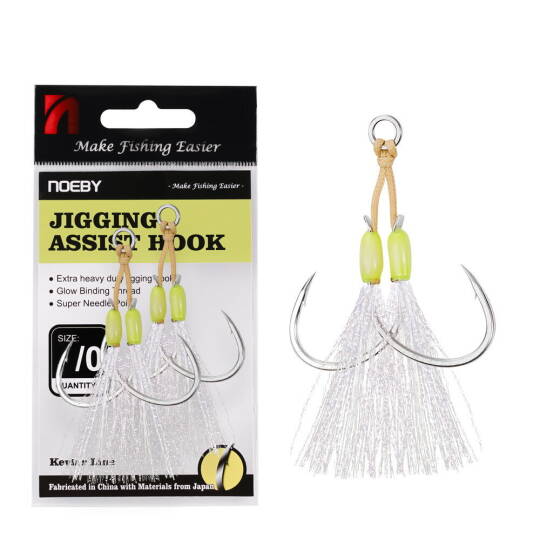 Noeby Jigging Hook-C 50 Assist Glow 2 Pcs - 1
