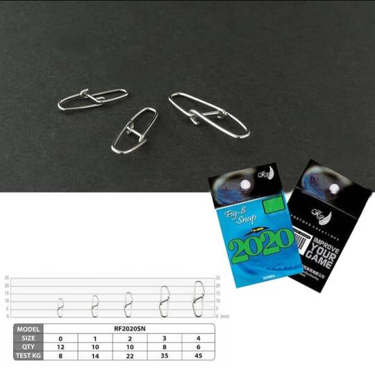 Rod Ford Fig-8 Snap Size4 6 Pcs
