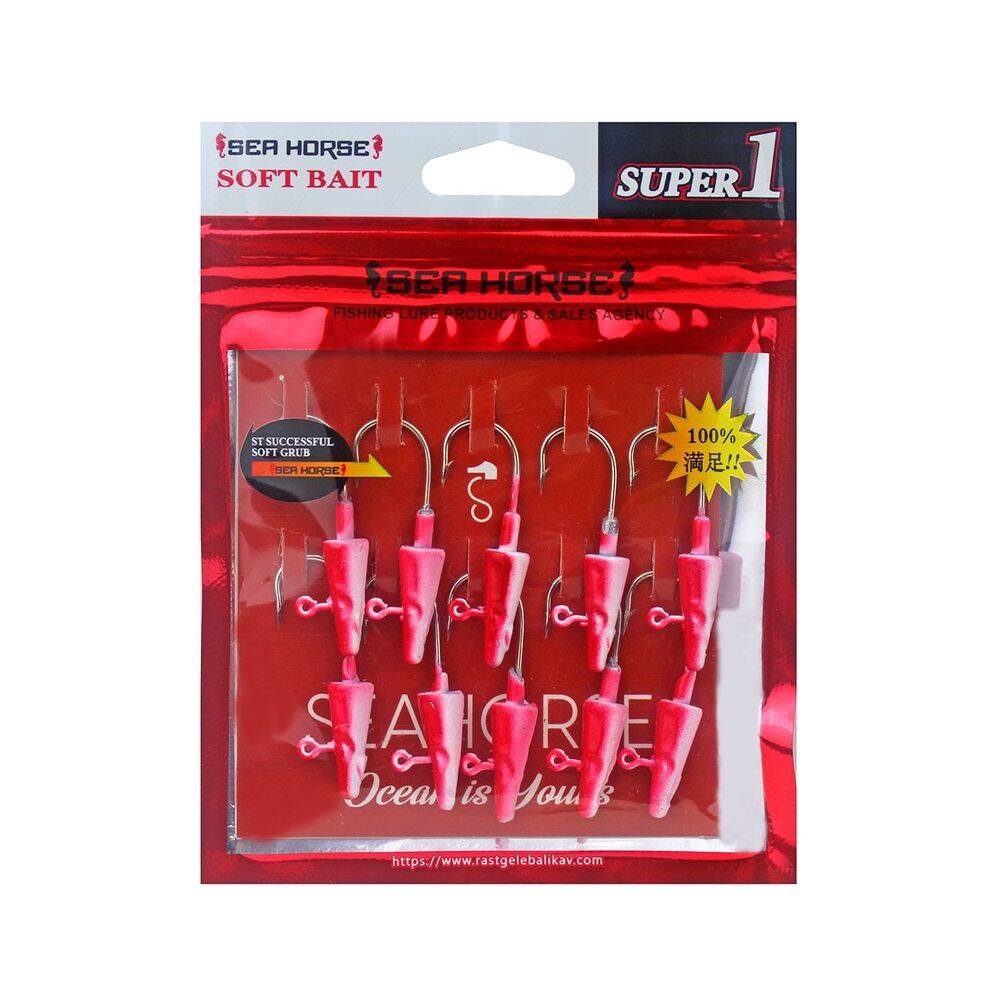 Sea Horse Balık Kafa Jig Head 7gr 10 Lu Pkt Kırmız - 2