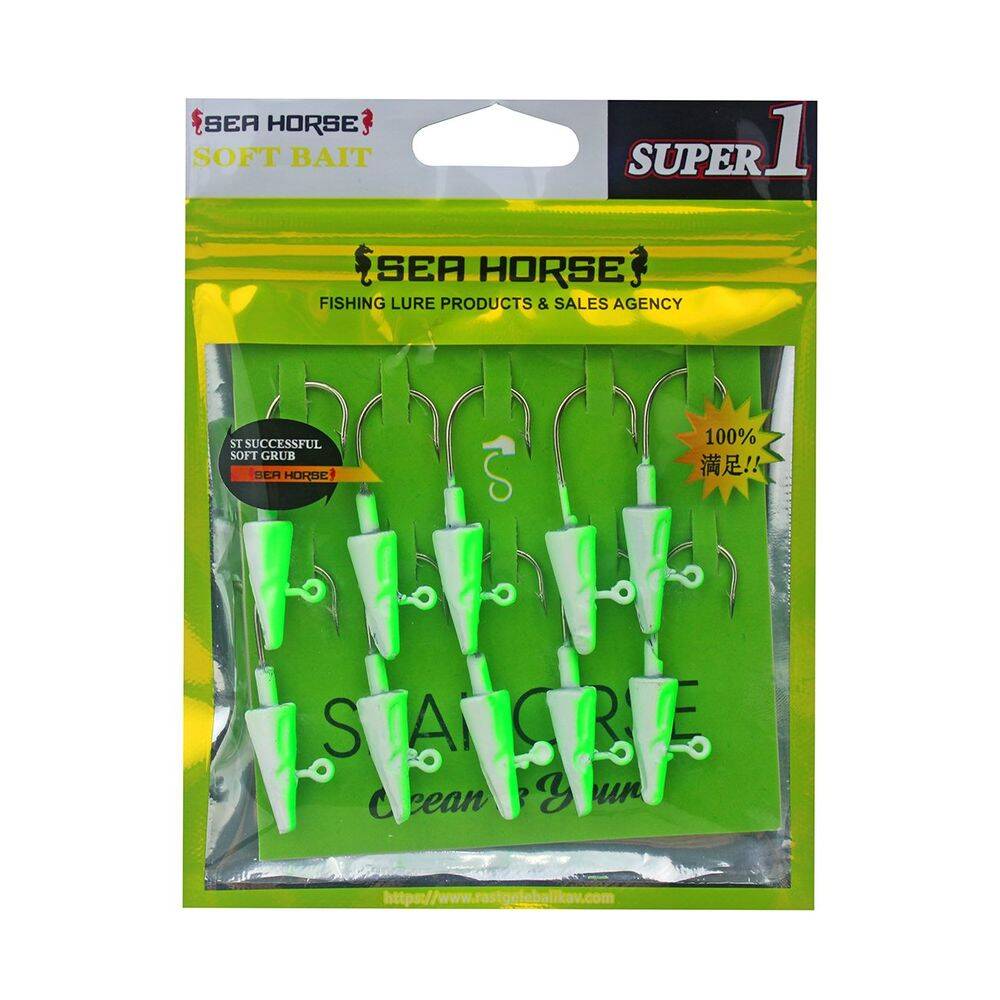 Sea Horse Balık Kafa Jig Head 7gr 10 Lu Pkt Yeşil - 2
