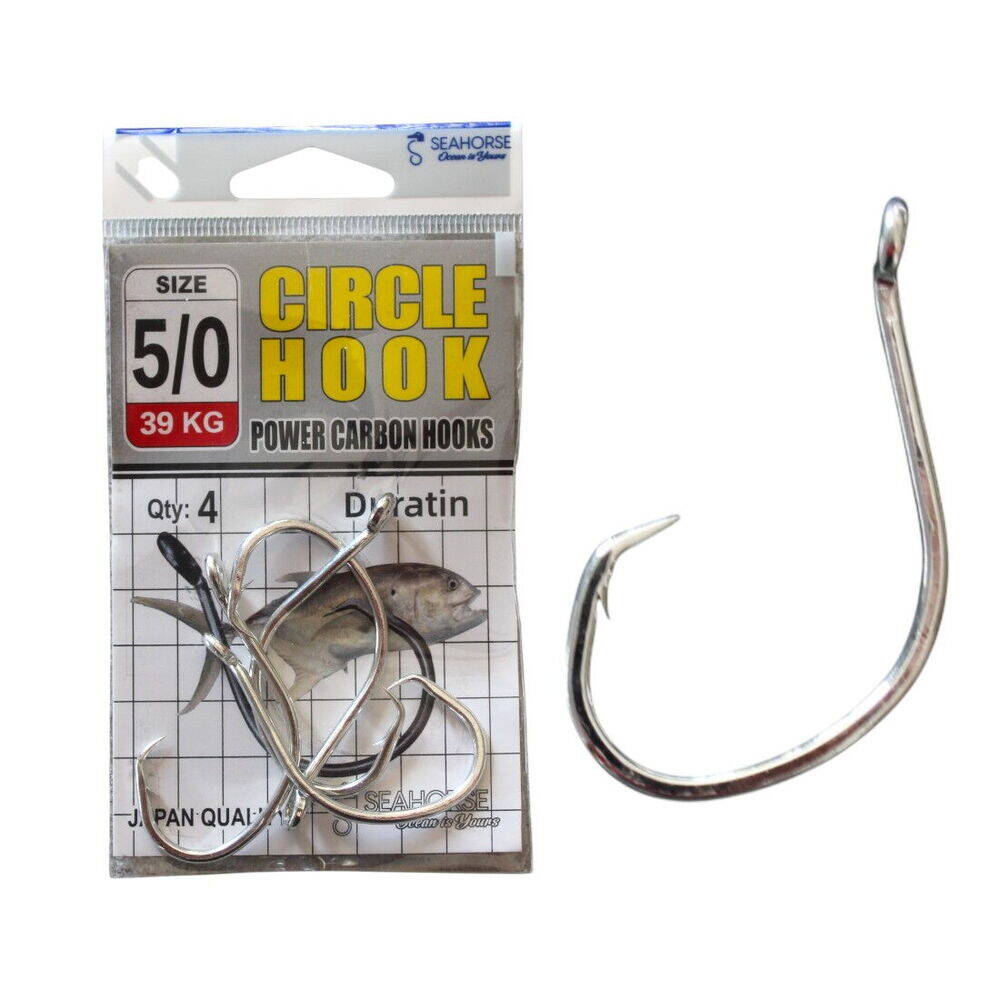 Sea Horse Circle Power Carbon Hooks Oty4 No50 - 1