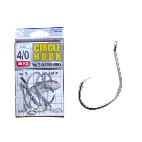 Sea Horse Circle Power Carbon Hooks Oty5 No40