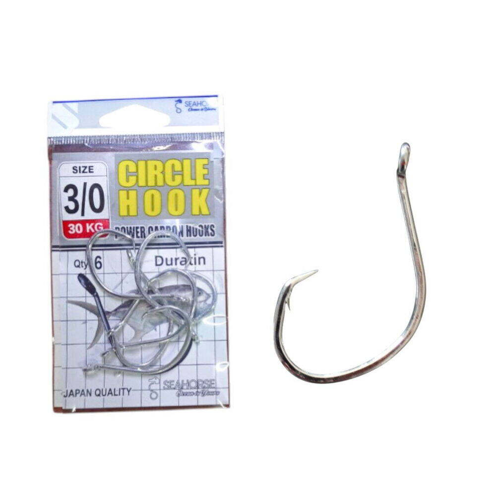 Sea Horse Circle Power Carbon Hooks Oty6 No30 - 1