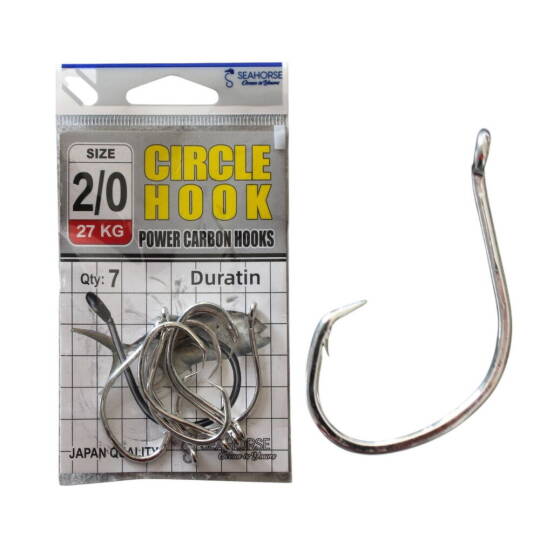 Sea Horse Circle Power Carbon Hooks Oty7 No20
