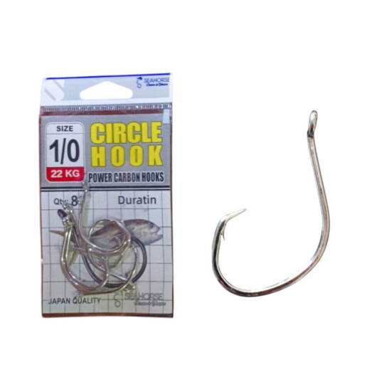 Sea Horse Circle Power Carbon Hooks Oty8 No10