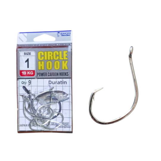 Sea Horse Circle Power Carbon Hooks Oty9 No1