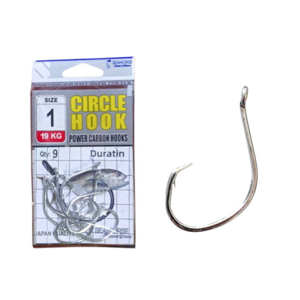 Sea Horse Circle Power Carbon Hooks Oty9 No1 - 1