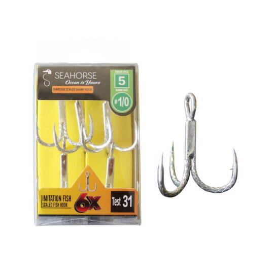 Sea Horse Diamond Scaled Sharp Hook Oty5 No10