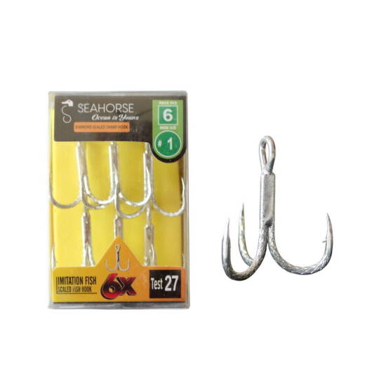 Sea Horse Diamond Scaled Sharp Hook Oty6 No1