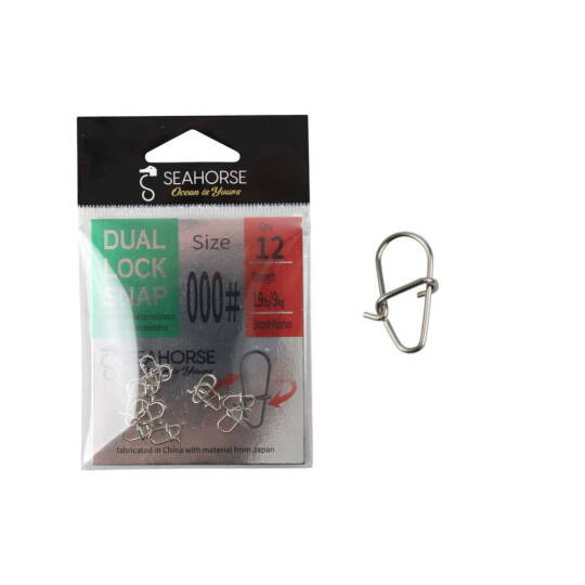Sea Horse Dual Lock Snap Nickel 000 Qty12