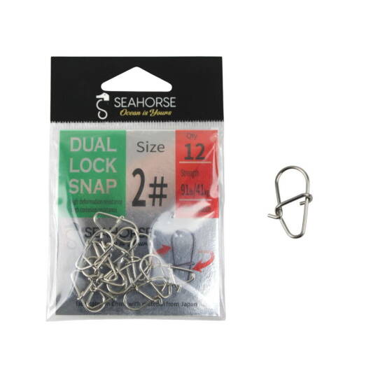 Sea Horse Dual Lock Snap Nickel 2 Qty12