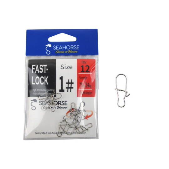 Sea Horse Fast Lock Snap Nickel 1 Qty12