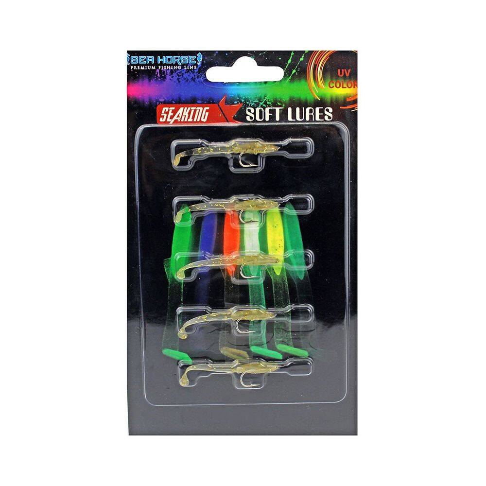 Sea Horse Glow 4,5cm 5 Li Paket Silikon Balık C1 - 1