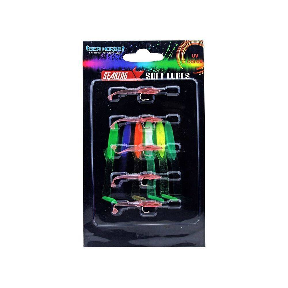 Sea Horse Glow 4,5cm 5 Li Paket Silikon Balık C2 - 1