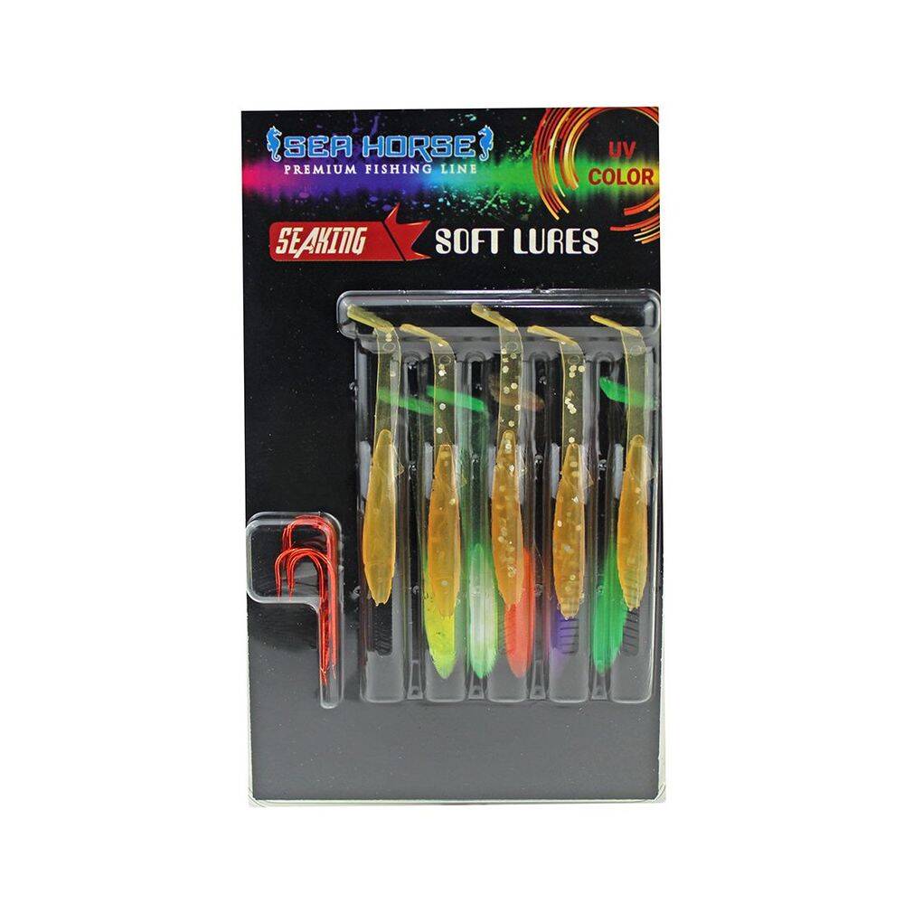 Sea Horse Glow 5,5cm 5 Li Paket Silikon Balık C1 - 1