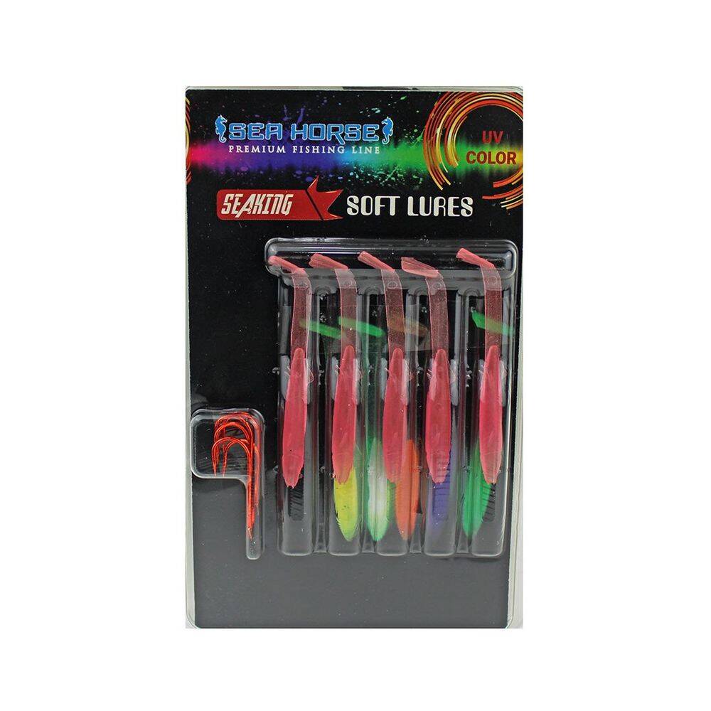 Sea Horse Glow 5,5cm 5 Li Paket Silikon Balık C3 - 1