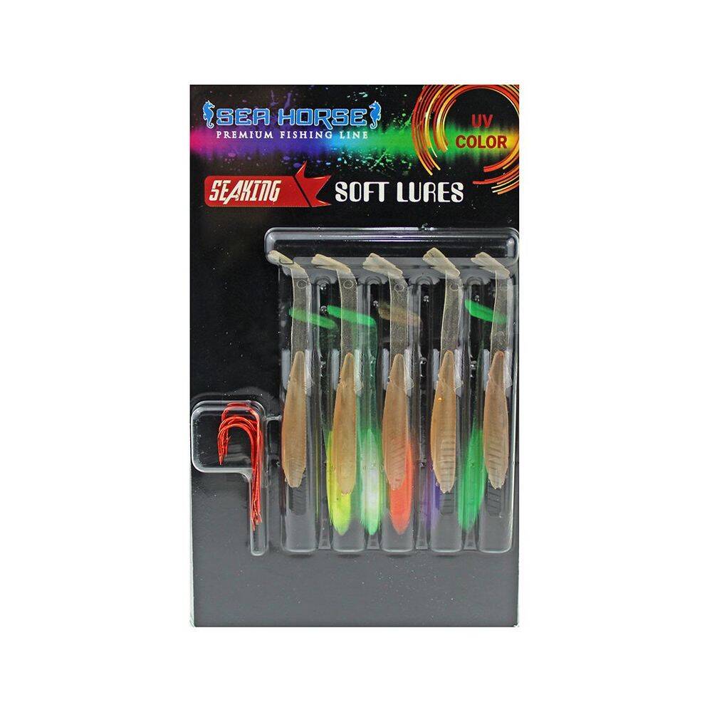 Sea Horse Glow 5,5cm 5 Li Paket Silikon Balık C4 - 1