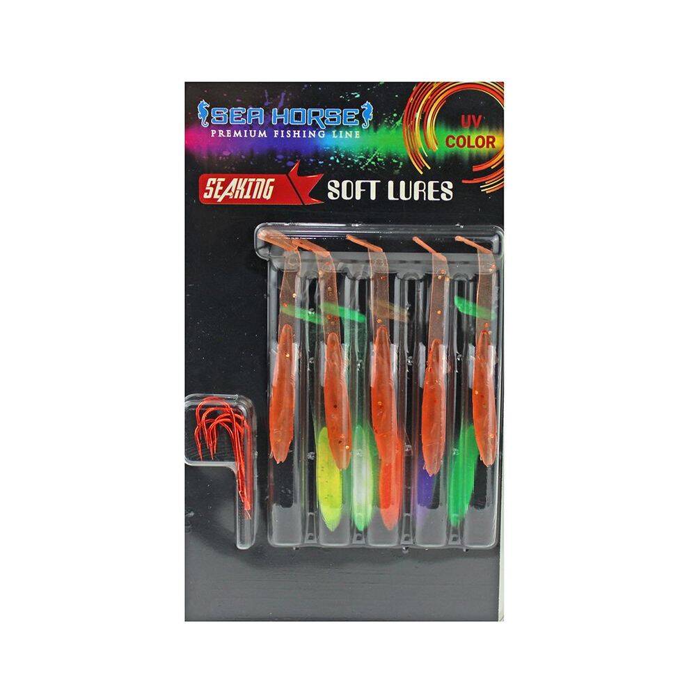 Sea Horse Glow 5,5cm 5 Li Paket Silikon Balık C5 - 1