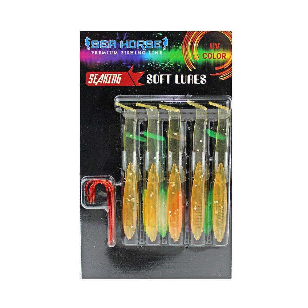Sea Horse Glow 6,5cm 5 Li Paket Silikon Balık C1 - 1
