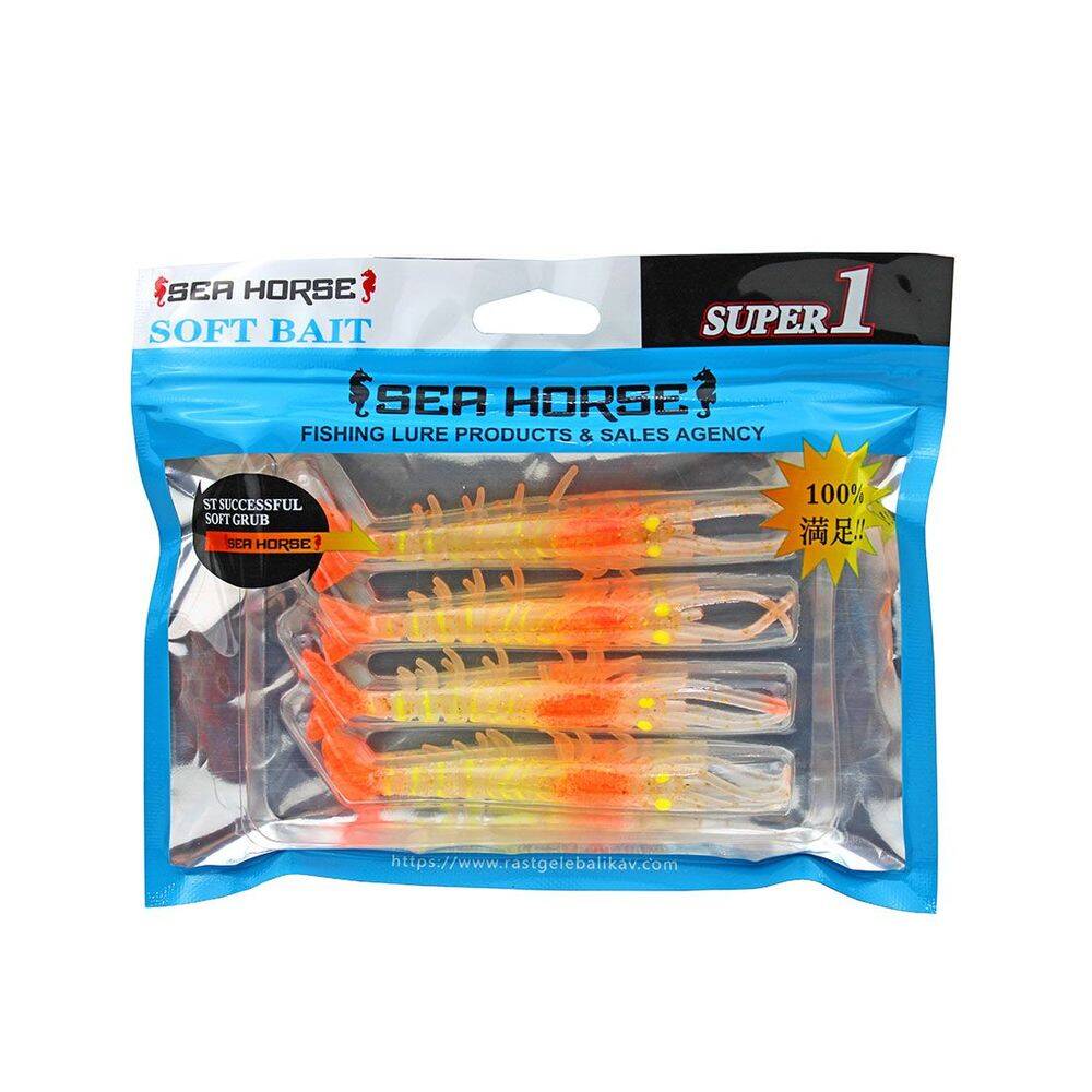 Sea Horse Manic Shrimp 7cm Uv Orange Package 4 Lü - 1
