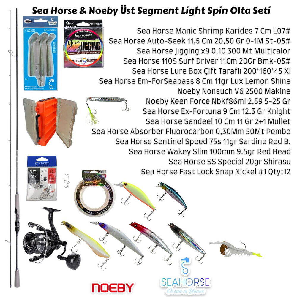 Sea Horse & Noeby Üst Segment Light Spin Olta Seti - 1