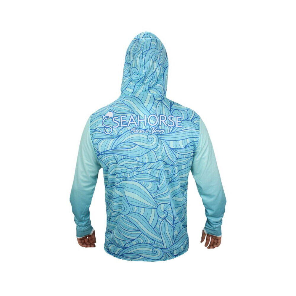 Sea Horse Special Angler Uv T-Shrt Blue Wave 2XL - 3