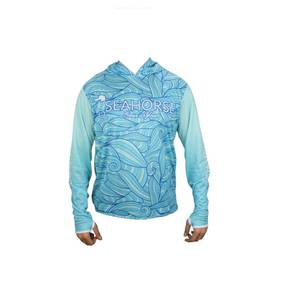 Sea Horse Special Angler Uv T-Shrt Blue Wave 3XL - 1