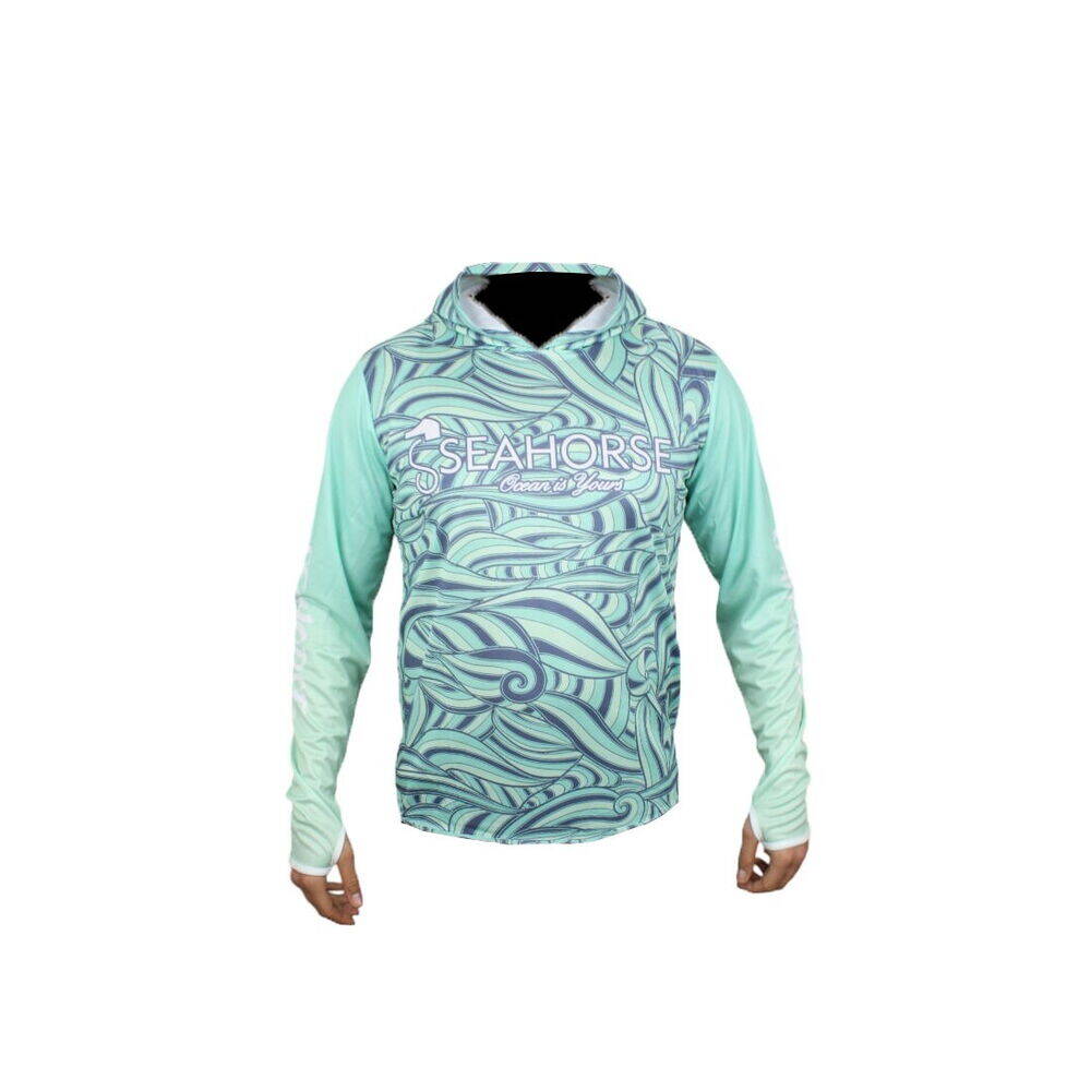 Sea Horse Special Angler Uv T-Shrt Green Wave M - 1