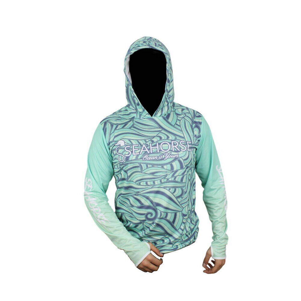 Sea Horse Special Angler Uv T-Shrt Green Wave S - 4