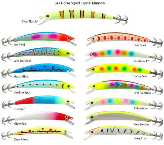 Sea Horse Squid Crystal Minnow115mm 23g Oval Spot - 2