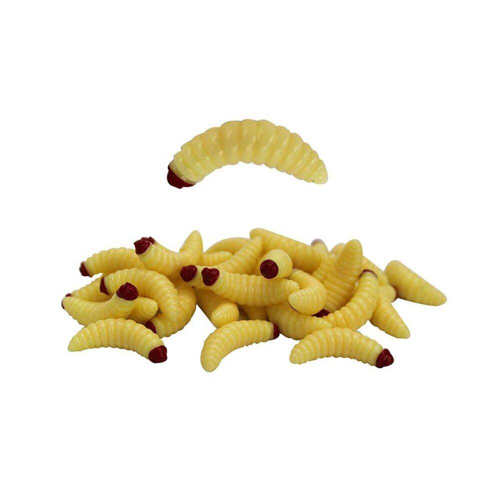 Sea Horse Worm 2 Cm Cream-Red Head 10 Pcs - 1