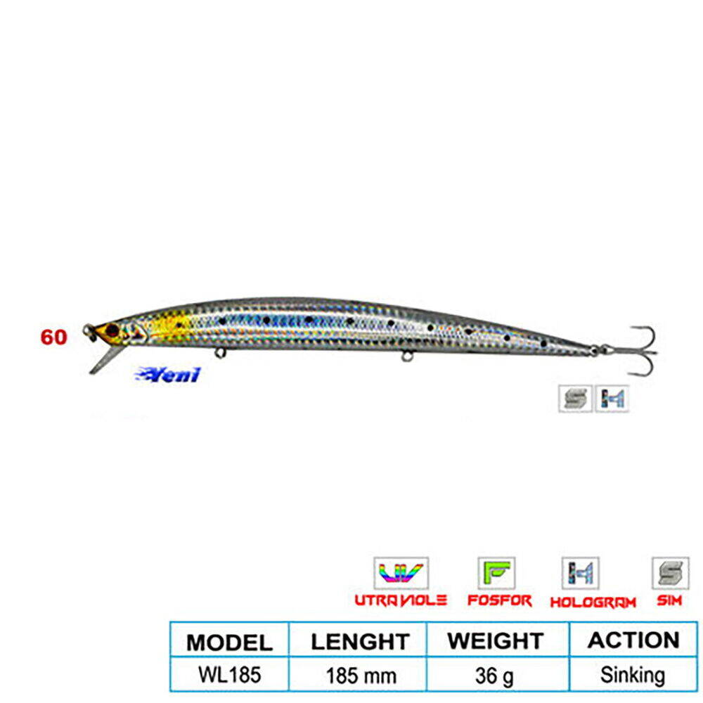 Wily SUPER STAR CL60 185mm 36gr (Sinking) - 1