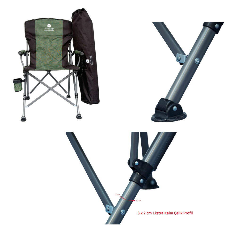 Windcamp Katlanır Kamp Sandalyesi Lux Green - 2